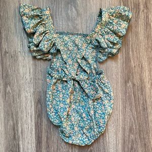 Bailey’s blossom frilly sleeve romper 6-9m